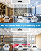 From cool white to daylight hues, you can lighten your space with the various color temperature options (4000K, 5000K, 6000K) using the slider switch found on the back of the ceiling panel.