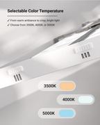 LED Ceiling Panel Light, 50W/40W/30W, 1x4, Selectable CCT, 5700 Lumens