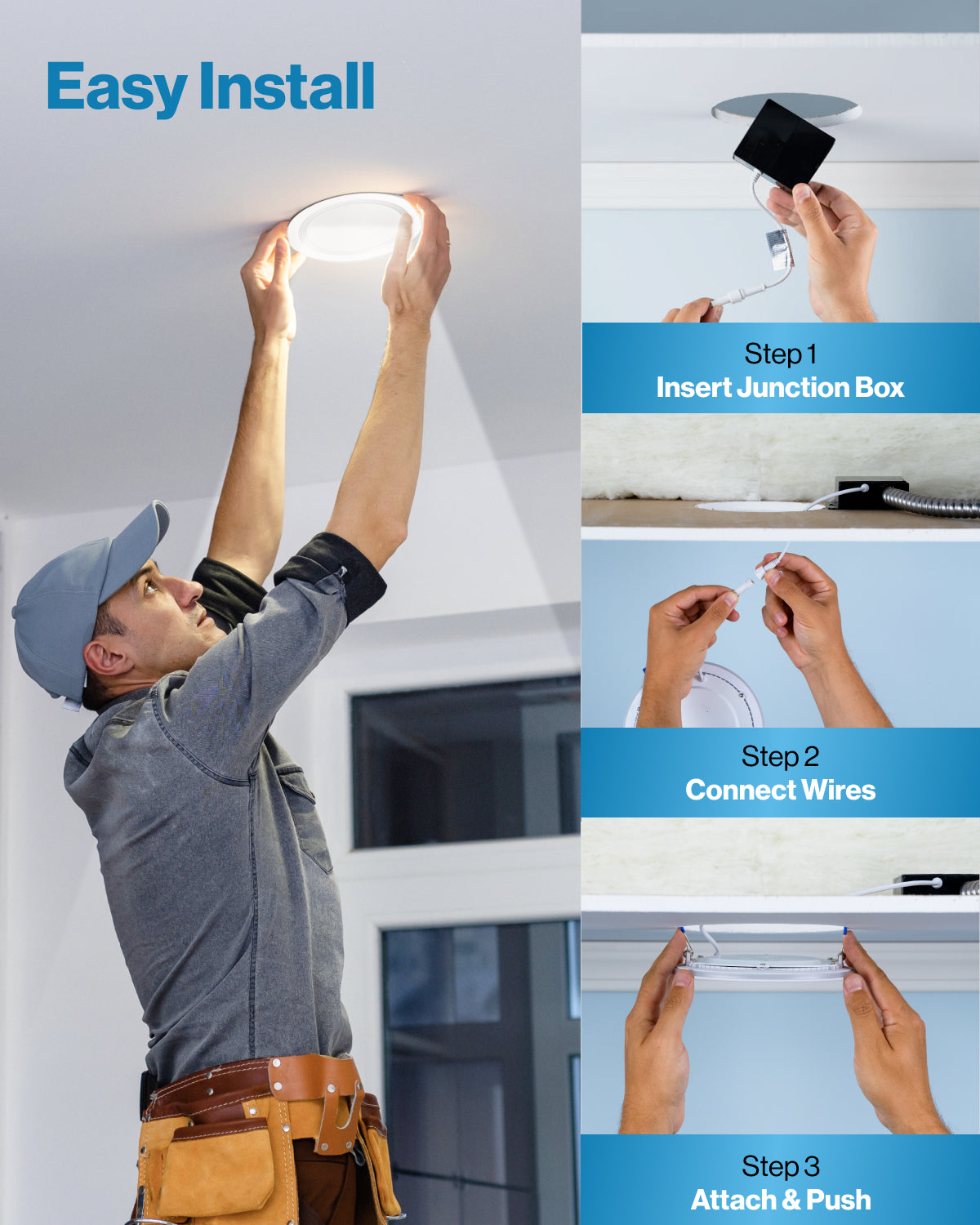 LED Recessed Lighting Kit, 4-Inch, Slim, Baffle Trim LED LIGHTING SUNCO  – Sunco Lighting