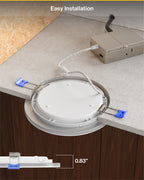 Recessed LED Lighting, 6 Inch, Night Light, Slim, Wafer Thin, Selectable CCT, 1500 Lumens