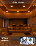 Recessed LED Lighting, 6 Inch, Night Light, Slim, Wafer Thin, Selectable CCT, 1500 Lumens