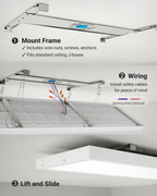 LED Ceiling Panel Light, 50W/40W/30W, 1x4, Selectable CCT, 5700 Lumens