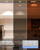 Recessed LED Lighting, 6 Inch, Night Light, Slim, Wafer Thin, Selectable CCT, 1500 Lumens