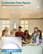 Recessed LED Lighting, 4 Inch, Slim, Wafer Thin, Baffle Trim, 650 Lumens
