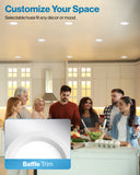 Recessed LED Lighting, 4 Inch, Slim, Wafer Thin, Baffle Trim, 650 Lumens