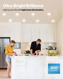 Recessed LED Lighting, 4 Inch, High Lumen Slim, Wafer Thin, Smooth Trim, Selectable CCT, 800 Lumens