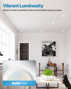 Recessed LED Lighting, 4 Inch, Slim, Baffle Trim, Selectable CCT, 650 Lumens