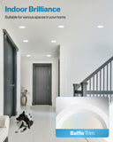 Recessed LED Lighting, 6 Inch, Slim, Baffle Trim, Selectable CCT, 850 Lumens