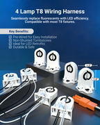 Seamlessly replace fluorescents with LED efficiency. Compatible with most T8 fixtures.