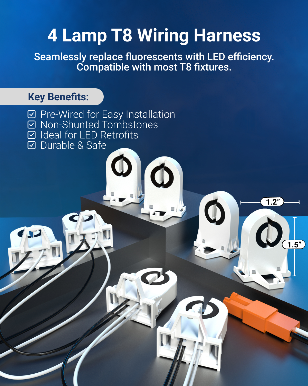 Seamlessly replace fluorescents with LED efficiency. Compatible with most T8 fixtures.
