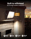 Built to endure extreme weather, the powder coated aluminum alloy housing resists damage, ensuring dependable outdoor light that lasts.