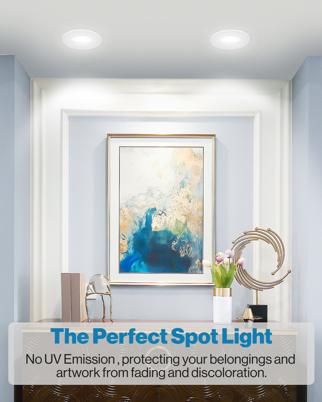 Recessed LED Retrofit Lighting, 5/6 Inch, Gimbal, 800 Lumens (Off White Trim)