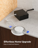 Recessed LED Lighting, 4 Inch, Slim, Wafer Thin, Smooth Trim, 650 Lumens