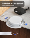 Recessed LED Lighting, 6 Inch, Slim, Wafer Thin, Baffle Trim, 850 Lumens