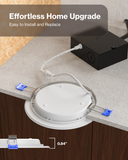 Recessed LED Lighting, 6 Inch, Slim, Wafer Thin, Smooth Trim, 850 Lumens
