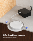 Recessed LED Lighting, 6 Inch, Slim, Wafer Thin, Smooth Trim, 850 Lumens