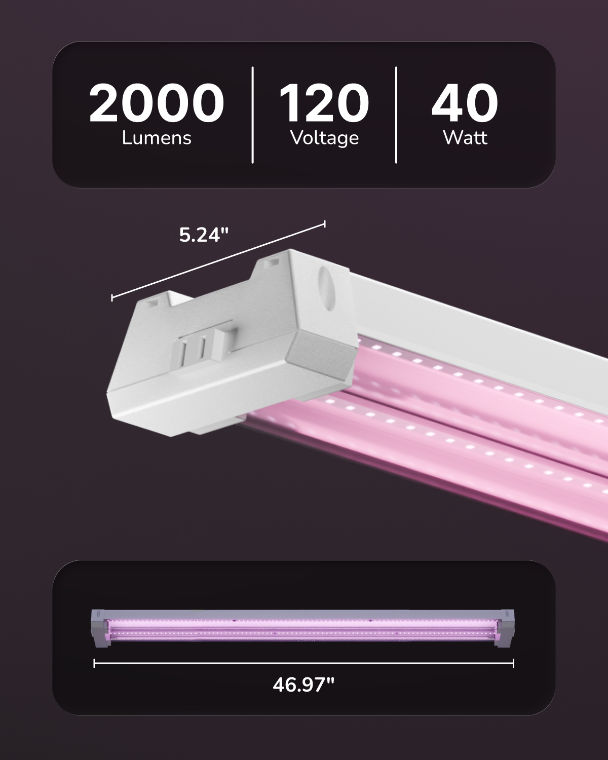 4ft led grow light bulbs Sunco 4FT LED Grow Light for Indoor Plants 40W, Full Spectrum, Hanging Suspended Fixture, Linkable, Plug in, Greenhouse Year Round for Indoor Plants