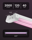 SuncoGrow LED Grow Light, 4ft, 40W Full Spectrum, Linkable