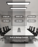 LED Ceiling Panel Light, Black, 46W/40W/30W, 1X4, Selectable Brightness & CCT, 5700 Lumens