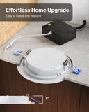 Recessed LED Lighting, 6 Inch, Slim, Baffle Trim, Selectable CCT, 850 Lumens