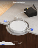 Simply cut a hole in your ceiling to adjust the size, then fold the spring-loaded brackets in while pushing up into the hole.