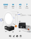 Recessed LED Lighting, 6 Inch, Slim, Wafer Thin, Baffle Trim, 850 Lumens