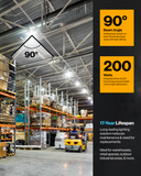 UFO High Bay 200W LED Fixture, 29000 Lumens