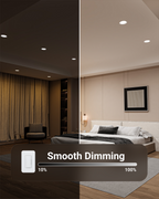 Recessed LED Lighting, 6 Inch, Slim, Baffle Trim, Selectable CCT, 1200 Lumens