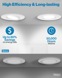 Recessed LED Retrofit Lighting, 5/6 Inch, Gimbal, Selectable CCT, 800 Lumens (Off White Trim)