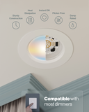 The baffle light is IC rated, meaning they are thermally protected and won’t overheat or ignite surrounding insulation in the roof or overhead joist space. Both the light and its junction box are safe for direct contact with ceiling insulation.