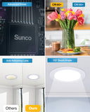 Recessed LED Lighting, 4 Inch, High Lumen Slim, Wafer Thin, Smooth Trim, Selectable CCT, 800 Lumens