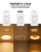 Simply use the wall switch to change the mood of your space.