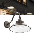 Add a touch of rustic charm and modern efficiency with the LED Dusk to Dawn Gooseneck Barn Light.
