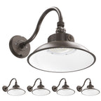 LED Gooseneck Wall Sconce, Dusk to Dawn Photocell, 50W/40W/30W, 6500 Lumens