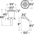 316 Marine-Grade Stainless Steel Louvered Shielded In-Ground Well Light, 45° Beam Angle, 350 Lumens