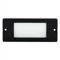 Aluminum lensed backless box step light in Black finish