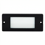 Aluminum lensed backless box step light in Black finish