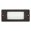 Aluminum lensed backless box step light in Bronze finish