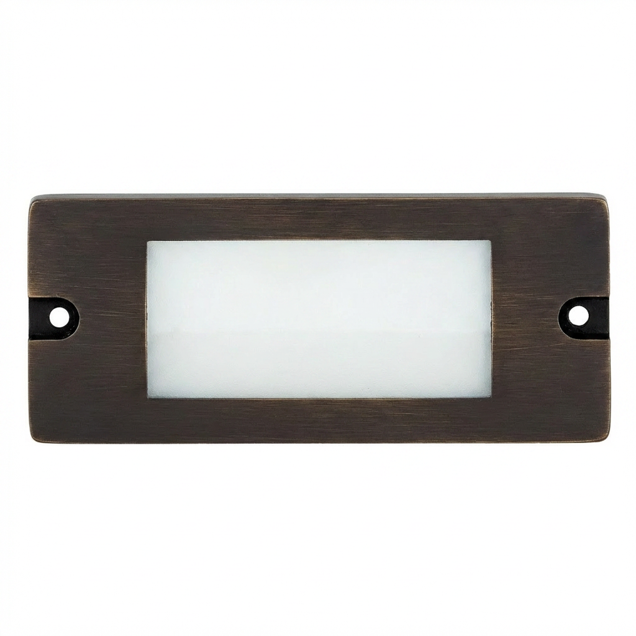 Aluminum lensed backless box step light in Bronze finish