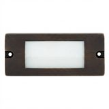 Aluminum lensed backless box step light in Bronze finish