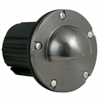 Brass Half-Moon step light in Gun Metal, alternate front view
