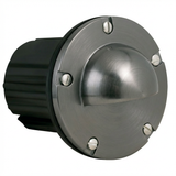 Brass Half-Moon step light in Gun Metal, front view