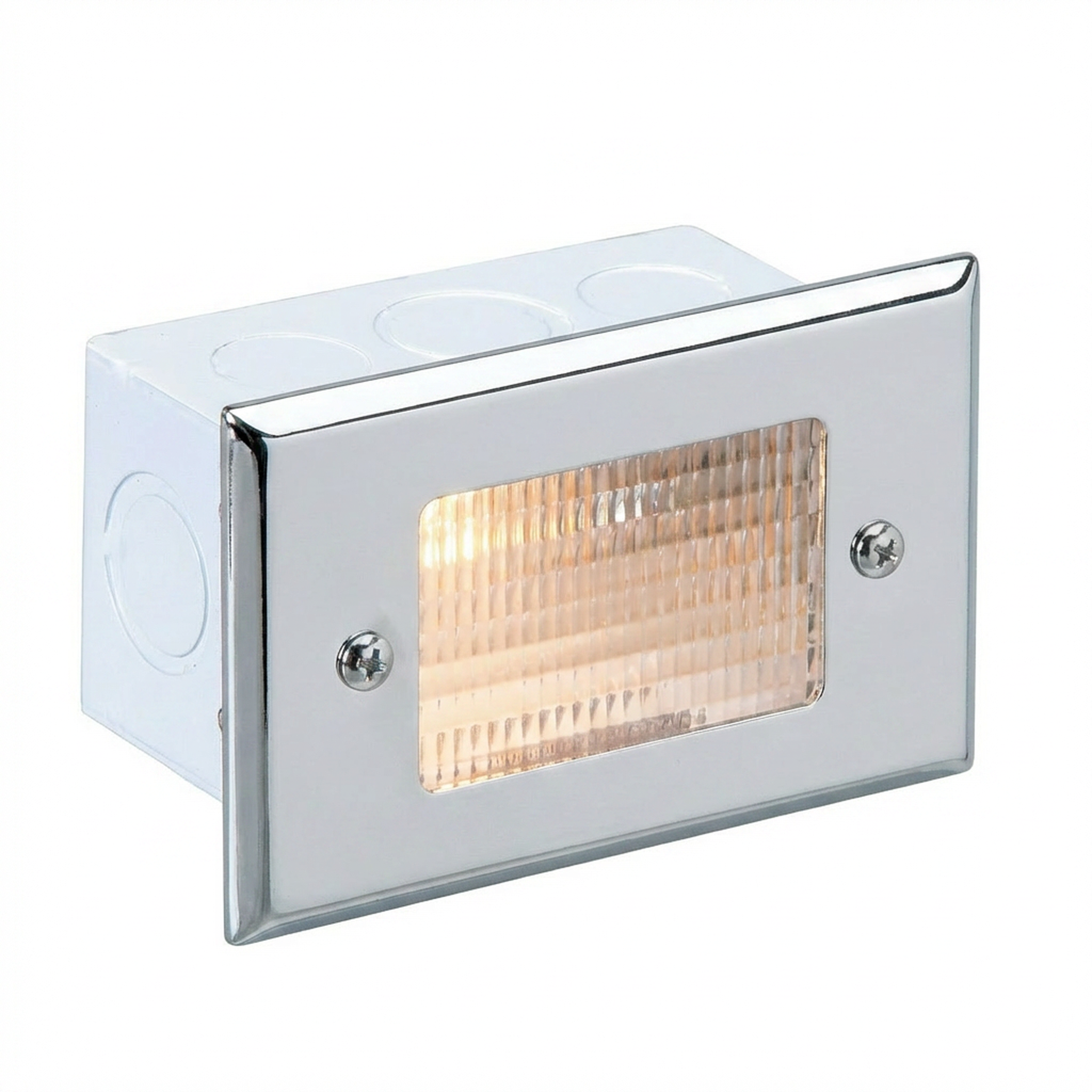 Lensed step light in Silver Plated