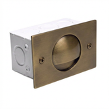 Brass Half-Moon step light in Antique Bronze, front view
