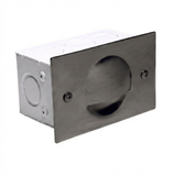 Brass Half-Moon step light in Gun Metal, front view