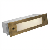 Brass Lensed Brick Step Light, Recessed, 9 Inch, Antique Bronze, 250 Lumens