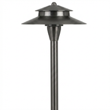 8.5 Inch Brass Large Umbrella Area Light, 24 Inch Stem, Gun Metal, 240 Lumens