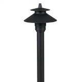 4 Inch Mini Umbrella Path Light, 18 Inch Stem, Black, 240 Lumens