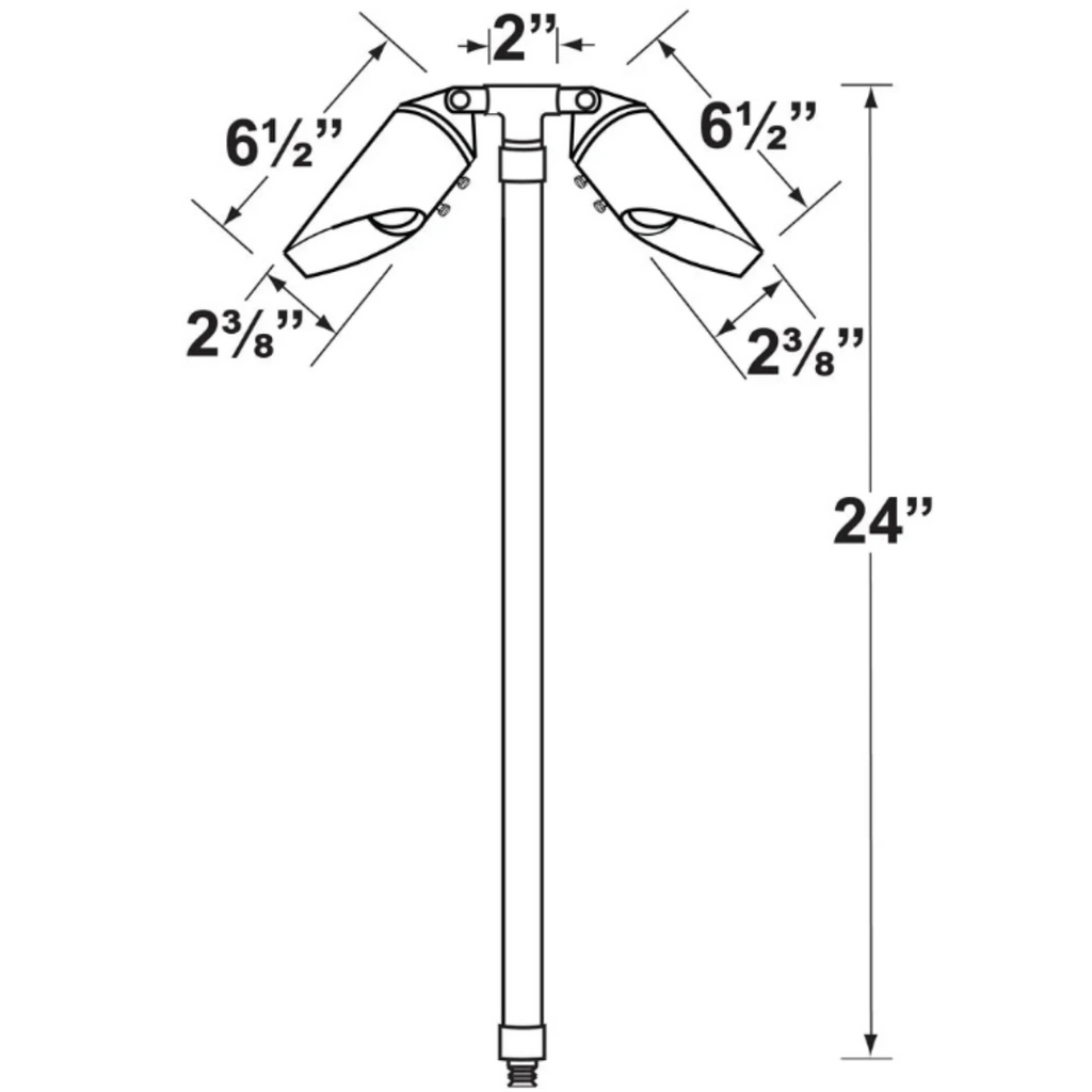 flat lens twin path light dimension diagram