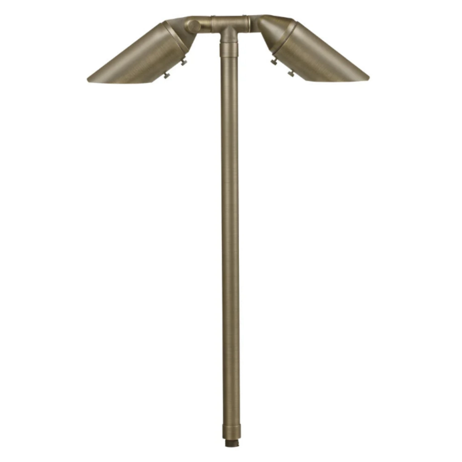 brass Flat Lens Twin Path Light in Antique Bronze finish